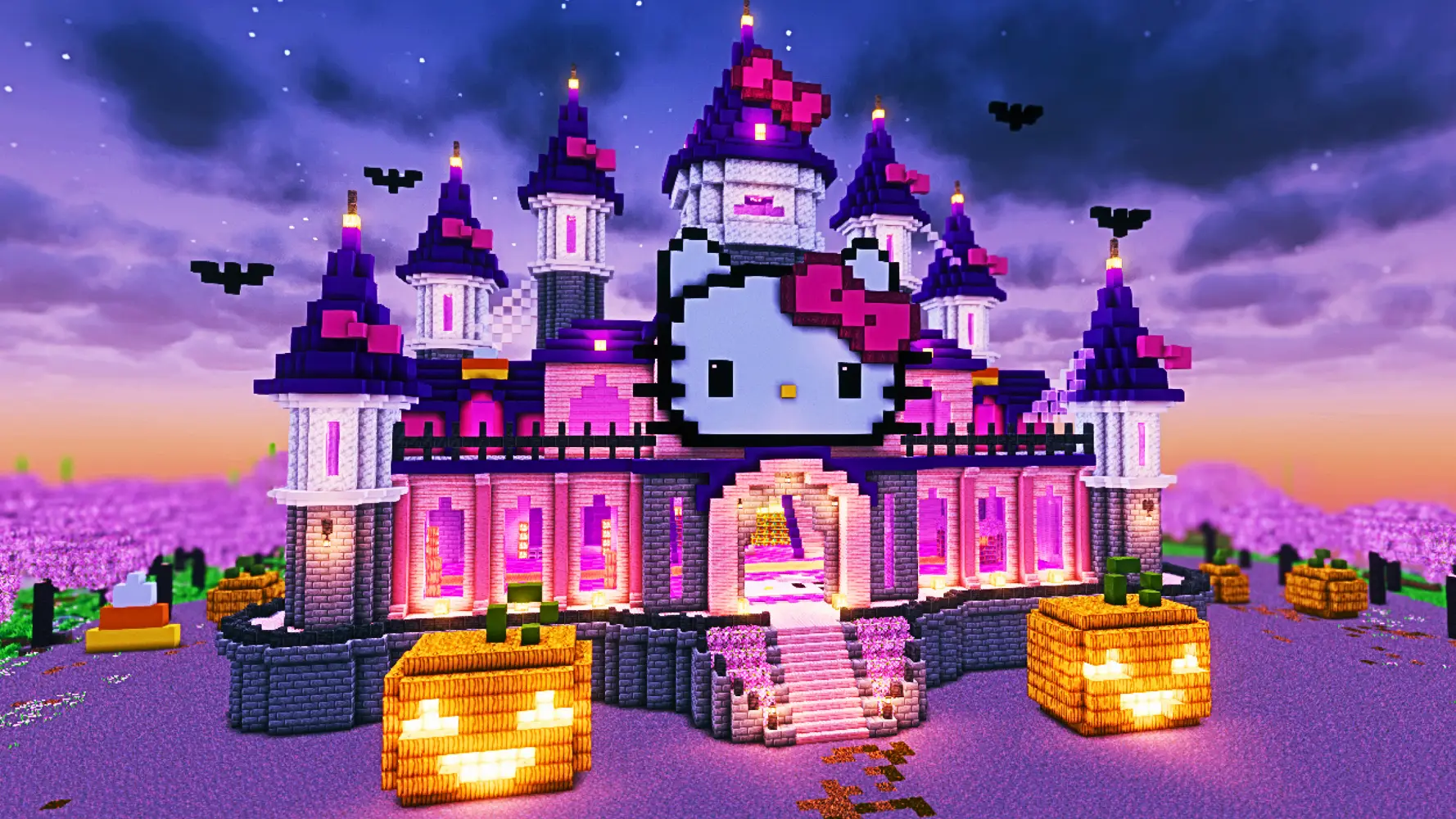 Hello-kitty-halloween-castle-minecraft-tutorial