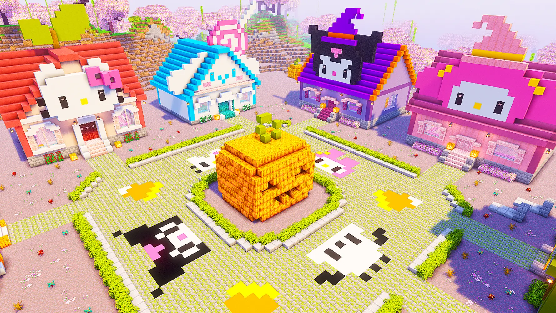 sanrio_halloween_village_in_minecraft